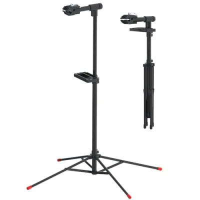 Image of Taylor &amp; Brown Bicycle Workstand Folding Bike Repair Maintenance Pro Home Mechanic Work Stand Rack Adjustable Height with Legs, 95 145 cm, Black