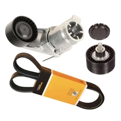 Image of Drive Belt Kit with Tensioner Assembly + Idler Pulley for BMW F30 F10 Select Models