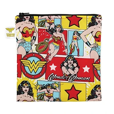 Image of Bumkins Dc Comics Snack Bag, Wonder Woman Comic, Large