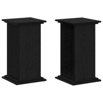 Image of vidaXL Plant Stand Black Oak 33x33x60 cm Engineered Wood