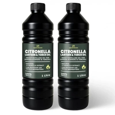 Image of CUQOO 1L Scented Citronella Oil for Garden Burners Torch Lamp Outdoor Insect Repelling Lantern and Tiki Torches (2 Pack)