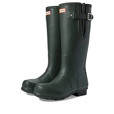 Image of Hunter Women&#039;s Mens Original Side Adjustable Rain Boot, Dark Olive, 10 UK