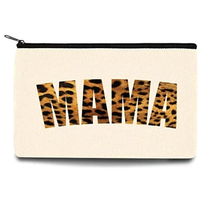 Image of Mom Printed Zip Canvas Pouch Makeup Bag Make Up Bag, Cosmetic Travel Bag,Toiletry Bag,Organizer Bags,Toiletry Bags, Bride Bridesmaid Bag,Pencil Bag,Wash Bag,Coin Purse (Mama)