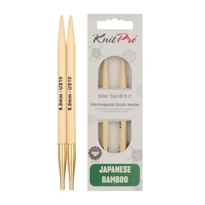Image of KnitPro Bamboo interchangeable needle tips 6.00mm 3pcs