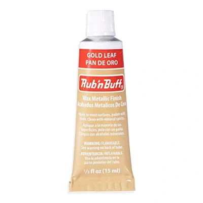 Image of AMACO Rub n Buff Wax Metallic Finish Gold Leaf 15ml Tube Versatile Gilding for Finishing Furniture Antiquing and Restoration Colors Single
