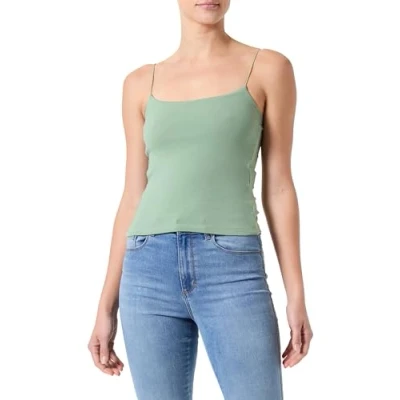 Image of VERO MODA Women&#039;s Vmcam Short Singlet JRS Noos Top, Hedge Green, XS