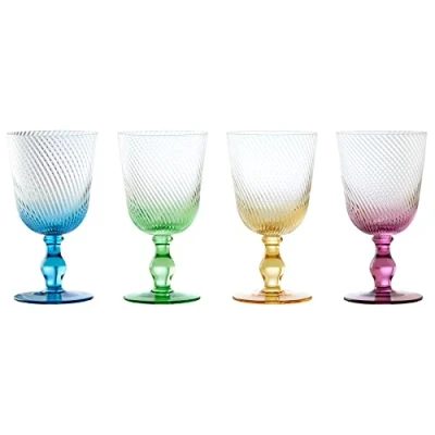 Image of Anton Studio Designs Swirl Wine Goblets Set of 4