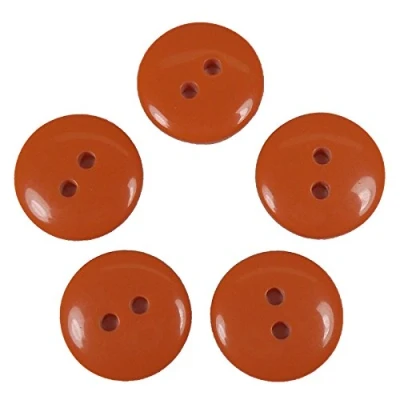 Image of Smartie Buttons Polyester Round 2 Hole Pack of 5 (20mm, Orange)