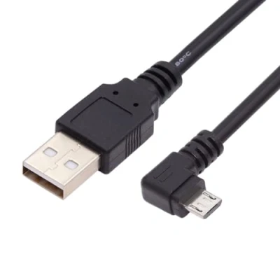 Image of CY Micro USB Male Left Angled 90 Degree to 2.0 Data Charge Cable 1m for Cell Phone &amp; Tablet