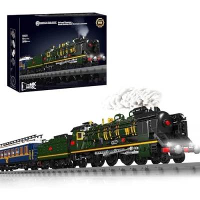 Image of Mould King Orient Express Steam Locomotive Train Building Block Sets, Remote/App Control Toy Set With LED Lighting, Passenger Model Kits for Kids(3898 PCS)