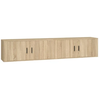 Image of vidaXL Wall mounted TV Cabinets 2 pcs Sonoma Oak 100x34.5x40 cm