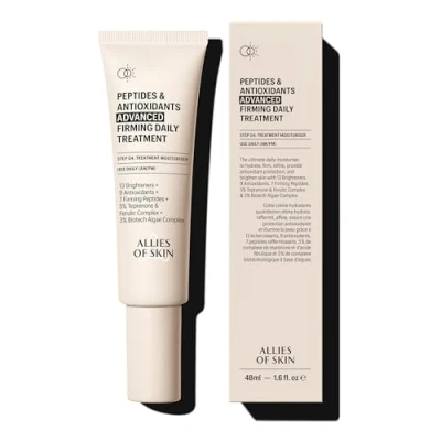 Image of Allies of Skin Peptides &amp; Antioxidants Advanced Firming Daily Treatment with 13 Brighteners, 9 Antioxidants, 7 Peptides, 5% Teprenone Ferulic Complex and 3% Biotech Algae 48ml/1.6oz