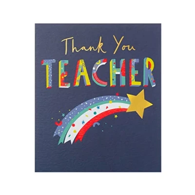 Image of UK Greetings Thank You Teacher Card For Her/Female With Envelope Shooting Star Design
