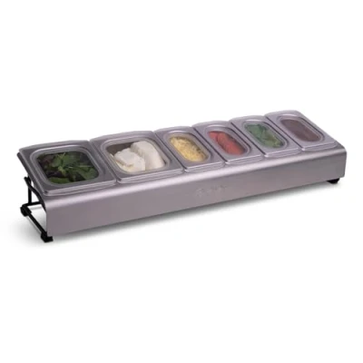 Image of Ooni Pizza Topping Station 2 x 1.6L and 4 0.8L Containers with Custom Fit Lids Oven Accessories Outdoor Kitchen