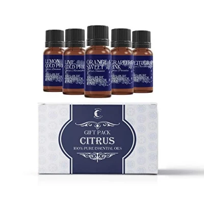 Image of Mystic Moments Citrus Essential Oil Gift Starter Pack 5x10ml Lemon, Lime, Orange Sweet, Grapefruit, Petitgrain Perfect as a