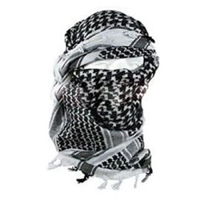 Image of Mil Tec PLO Shemagh Neckerchief (110 x 110 cm/White/Black), white/black, 110x110 cm