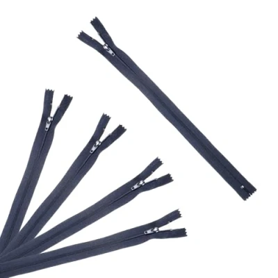 Image of Trimz 15cm ( 6inch) Navy one Way end Stop Zip with 4mm Teeth x 5Pces, Polyester, 15 cm