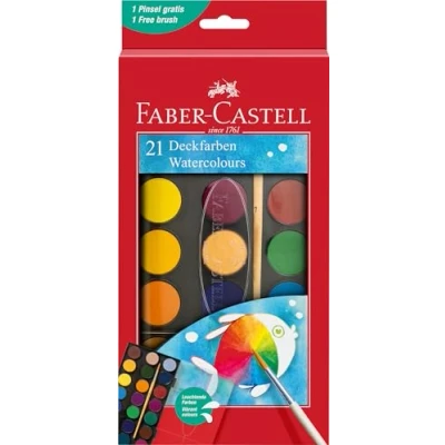 Image of Faber Castell Watercolour Paint Box 21 colours