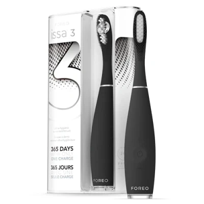 Image of Foreo Issa 3 Electric Ultra Hygienic 4 In 1 Sonic Toothbrush For Teeth, Gums, Cheeks &amp; Tongue, Replaceable 6 Months Brush Head, 16 Intensities, 365 Days/ Usb Charge, Fda Approved, 2 Year Warranty