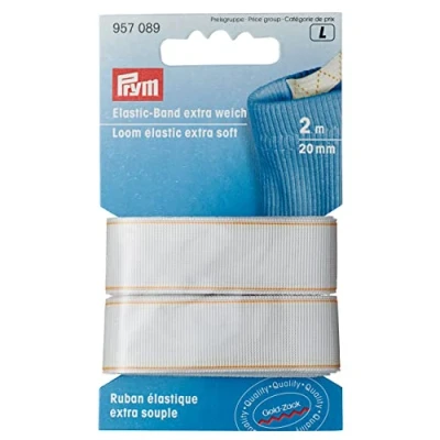 Image of Prym Loom Elastic extra soft white, Polyester, 20 mm, weiß, 2 m