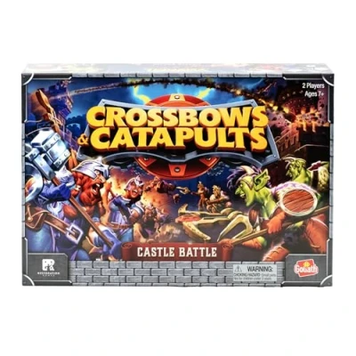 Image of Goliath Games: Crossbows &amp; Catapults Castle Battle Legendary Builds Epic Destruction! Retro Strategy Board Game For 2 Players Ages 7+