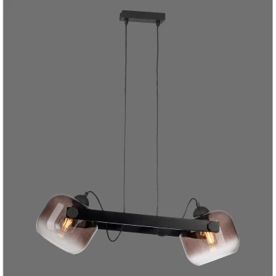 Image of Cup Bar Pendant Ceiling Light Black 2xE27
