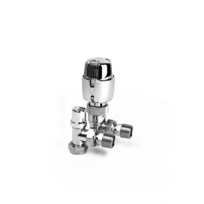 Image of Plumbright 15mm Angled TRV and Lockshield Chrome Head TP15PACKACP