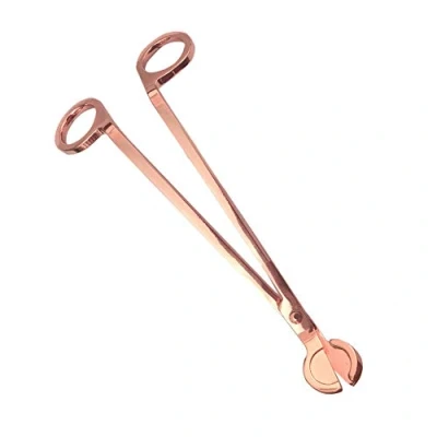 Image of Ainkou Candle Wick Trimmer Stainless Steel Clipper Cutter Oil Lamp Accessories Scissors 7 Inch (Rose Gold)