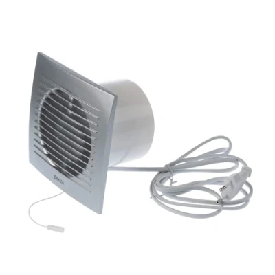 Image of EUROPLAST Diameter 125mm Bathroom Extractor Fan Round 5 inch with a Front Panel Silver Ceiling and Wall Mounted Silent