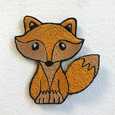 Image of Cute Little Fox Animal Badge Iron on Sew Embroidered Patch