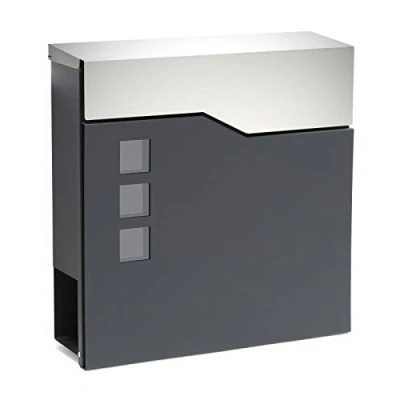 Image of Design Mailbox V20 anthracite Newspaper Wall Letterbox Postbox powder coated stainless steel