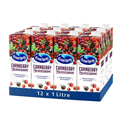 Image of Ocean Spray Cranberry &amp; Blackcurrant Juice Drink, 1L Carton (12 Pack)
