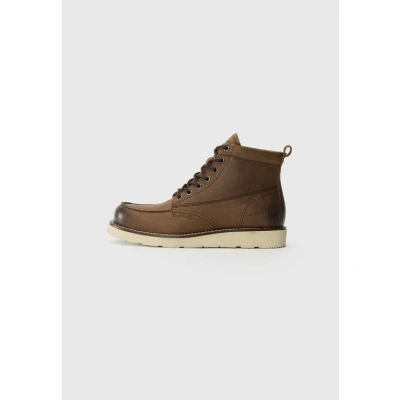 Image of JACK &amp; JONES Toronto Leather Men&#039;s Brown Stone Ankle Boots UK 12