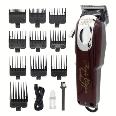 Image of Hair Clippers Cordless Beard Trimmer for Men Professional Barber T Blade Rechargeable Grooming Kit