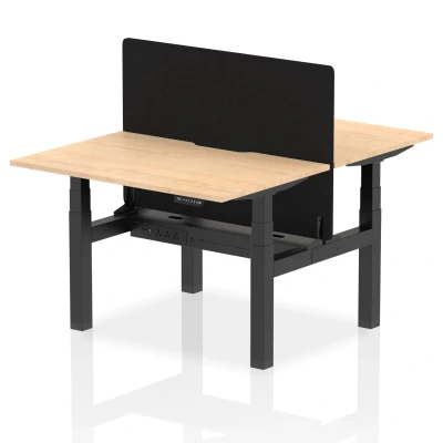 Image of Air B2B 1200x800 Adjustable 2P Bench Desk Scallop Maple/Black + Screen