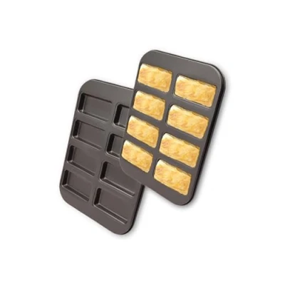 Image of Gurlideo 2PCS Mini Bread Pan Carbon Steel Cake Mold Baking Financier 8 Cavity for Oven Bars, Granola Bar Cornbread(Black)