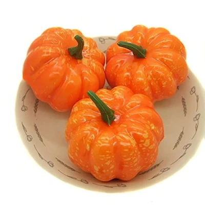 Image of NC 12Pcs Mini Artificial Pumpkins Lifelike Simulation Fake Fruit DIY Halloween Fall Festival Thanksgiving Kitchen Decorations
