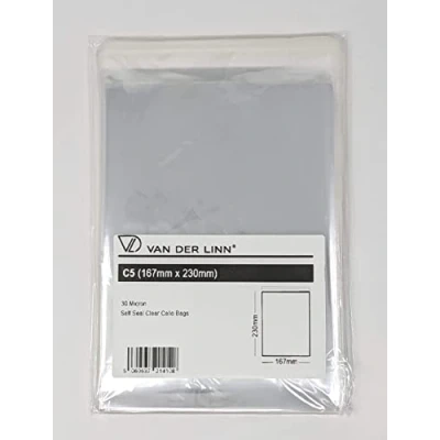 Image of C5 Cello Card Bags, VDL Self Seal Cellophane Display Envelopes for Cards and Prints (50)