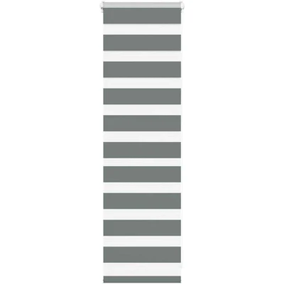 Image of vidaXL Zebra Blind Dark Grey 45x100 cm Fabric Width 40.9 Polyester
