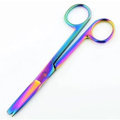 Image of Multi Colour Dressing Scissors 5.5&quot; Nurses, Student, Bandage Scissors, Vets DS14 (Sharp Blunt)