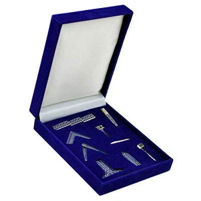 Image of GIFTSEARCH Miniature Masonic Freemason Working Tools Blue Gift Set (XLFG014)