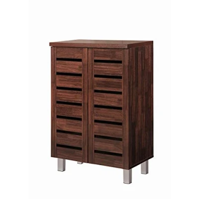 Image of Timber Art Design Shoe Storage Cabinet with 2 Doors Oak Contemporary Hallway Furniture