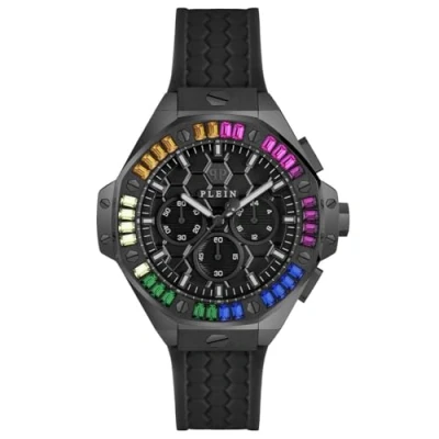 Image of Philipp Plein Chrono Royal Unisex&#039;s Black Watch PWPSA0724 Silicone One Size