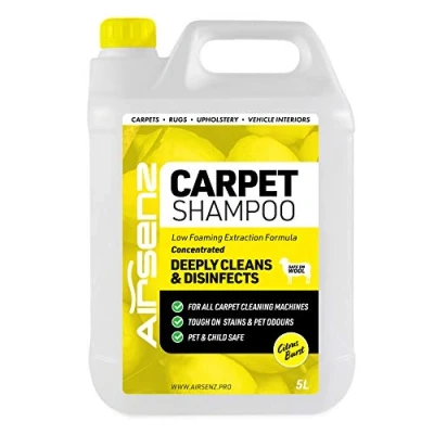 Image of AIRSENZ Professional Carpet Cleaning Shampoo Low Foaming Extraction Formula Suitable For All Machines (Citrus Burst, 5L)