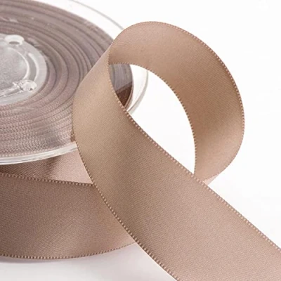 Image of Italian Options Satin Ribbon, 25mm Wide x 25 Metre Roll, Taupe