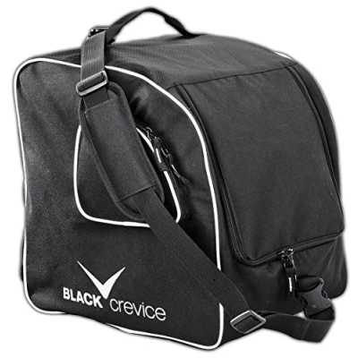 Image of Black Crevice Ski Boot &amp; Helmet Bag I for Snowboard Shoes/Ski Boots Helmets Adjustable with Large Main Compartment Side Zip Dimensions: 42 x 47 30 cm