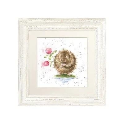 Image of Wrendale Designs Water Vole Framed Picture in Wood Frame by The Riverside (White)