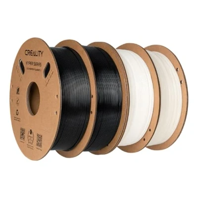 Image of Creality Hyper PLA Filament Bundle 1.75mm 2KG for K1 Max/Ender 3 V3 SE/KE, 3D Printer Designed High Speed 30 600mm/s, Dimensional Accuracy ± 0.03 mm (White*2 Packs + Black*2 Packs)