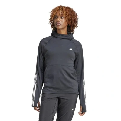 Image of adidas Performance OWN THE RUN 3STRIPES Hoodie, Women&#039;s, Size: Small, Black