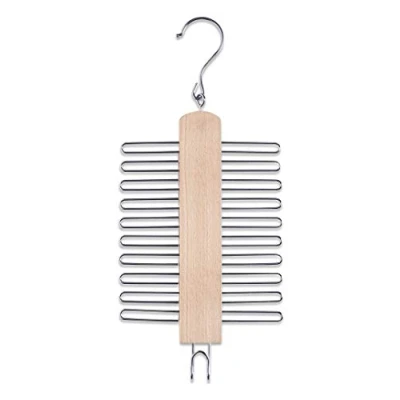 Image of Zeller 17120 17 x 33 cm Tie Holder Beech/Metal